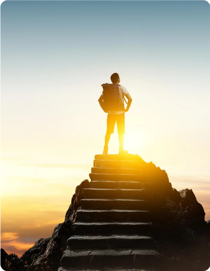 Man standing on stairs